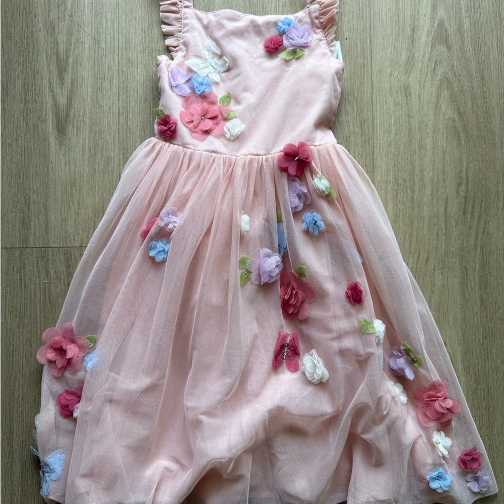 Mini Boden Pink Floral Kids Formal Dress